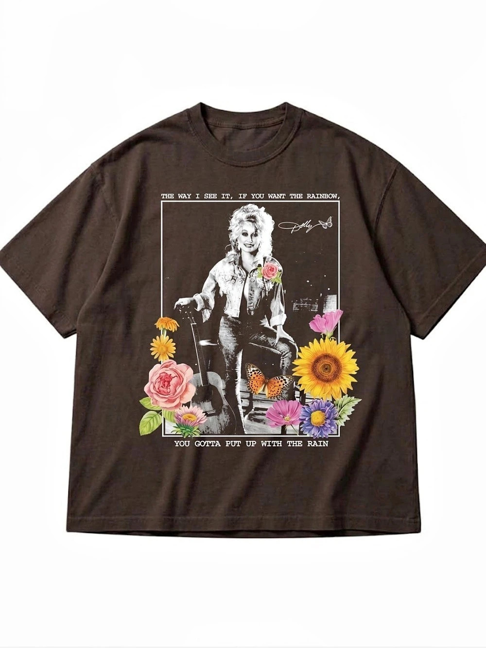 Gildan Dolly Parton Graphic Tee in Brown
